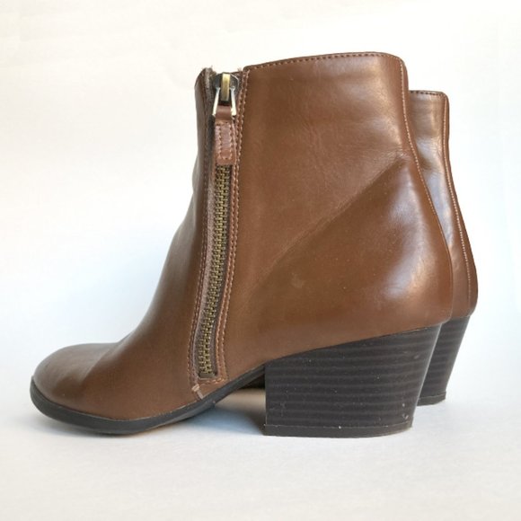 Studio Paolo Faux Leather Brown Zip Up Booties, sz 9.5M - Picture 5 of 11